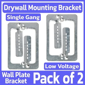 2 Pack Low Voltage Mounting Bracket 1-Gang Steel  Drywall Mount Type Wall Plate - Picture 1 of 4