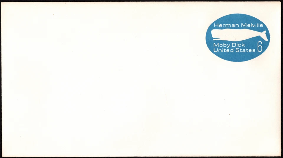US Postal Stationery Scott # U554 Entire 6 Cents Blue Moby Dick Herman Melville - Image 1 of 1