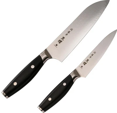 Seki Tohei Kuroh Knife 2 Pieces Set Damascus Santoku Knife Petty Knife 30246 - Image 1 of 4