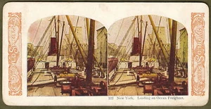 PLATAFORMA DE CARGA Stereoview OCEAN FREIGHTER SHIP Nueva York - Imagen 1 de 1