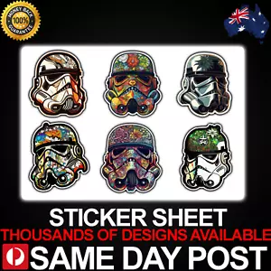 CASCOS STORMTROOPER Vinilo Pegatina Hoja Calcomanía Coche Barato Star Wars Clon Lindo - Imagen 1 de 1