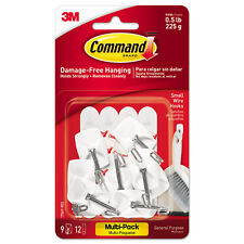 Command General Purpose Hooks Small Holds 1lb White 9 Hooks & 12 Strips/Pack