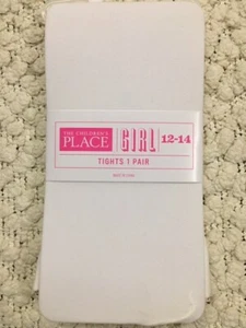 The Children's Place Girls Tights * 2 Pairs * White * 12-14 * NEW - Picture 1 of 2