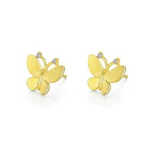BRAND NEW Lafonn Gold Plated Butterfly 0.06CTW Diamonds Stud Earrings E0495CLG00 - Picture 1 of 2