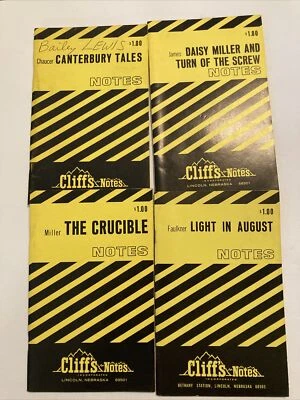 LOT OF 4 CLIFF NOTES, CANTERBURY TALES The Crucible Light in August Daisy MIller - Image 1 of 4