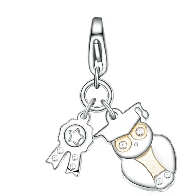 Sagapo Ciondolo Donna Gufetto Charm Laurea In Acciaio SHA278 S'agapo - Immagine 1 di 2