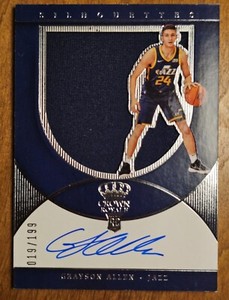 2018-19 Crown Royale Grayson Allen Silhouettes Relic Rookie Auto 019/199 Jazz!