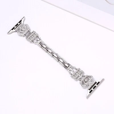 Correa de pulsera Bling para Apple Watch 40/41/42/44/45/46/49 mm joyería correa de metal Foto 1 de 3