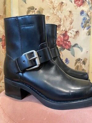 NUEVAS Botas de Cuero Durango Negras para Mujer Talla 6 M Militar Combate Cremallera con Hebilla Foto 1 de 4