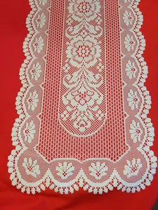 White Lace Table Runner 70x17 Vintage - Picture 1 of 3