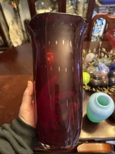 Vintage Blenko Ruby Red Pattern Vase 15” Beautiful Rare Find - Picture 1 of 4