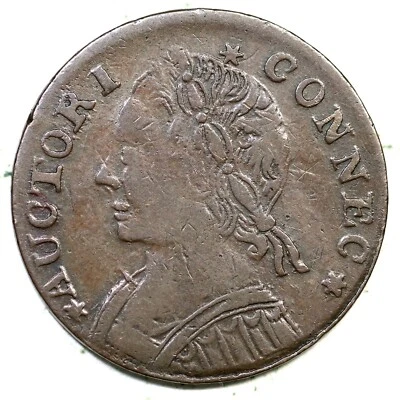 Moneda de cobre colonial Connecticut 1788 11-G R-2 Foto 1 de 2