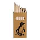 6 x 'Southern Rockhopper Penguin' Short Colour Pencils (PE00063020)
