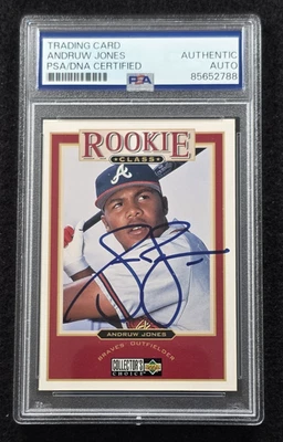 1997 ANDRUW JONES Signed ROOKIE Upper Deck Card-ATLANTA BRAVES-PSA - Image 1 of 4