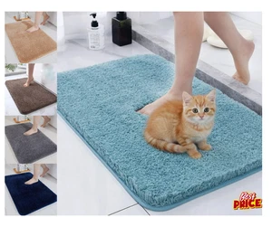 Non Slip Bathroom Rugs Water Absorbent Small Large Bath Mat Toilet Pedestal Mats - Picture 1 of 10