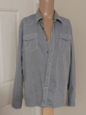 Duke's Bark Men Gray Cotton Long Sleeve Button Pockets Down Shirt Size XL - Image 1 of 4