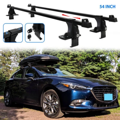Portaequipajes barra transversal techo negro 54"" para Mazda 2 3 hatchback + bloqueo Foto 1 de 4