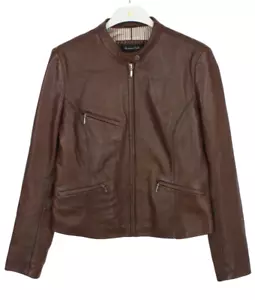 Massimo Dutti 4703 Jacke Damen Klein Natur Schafsleder Reißverschluss Gefüttert - Bild 1 von 16