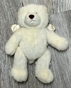 GanzAngel Bear 2001 9” PB104 White Satin Cream Color Wings No Tags - Picture 1 of 4