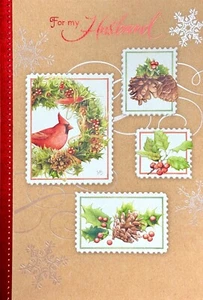 Tarjeta de NAVIDAD AMOROSA PARA MARIDO, Cardinal Bird de Marjolein Bastin + Sobre - Imagen 1 de 6