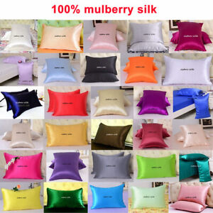 1pc 16Momme 100% Pure Mulberry Silk Pillow Cases Covers Pillowcases Zippered
