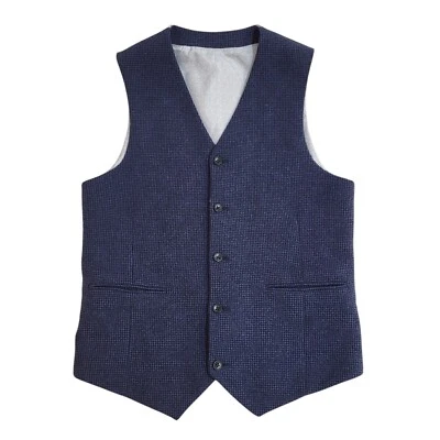 ASOS Blue Check 2 Pocket Smart Formal Waistcoat UK Men's Size S 36" - Image 1 of 3