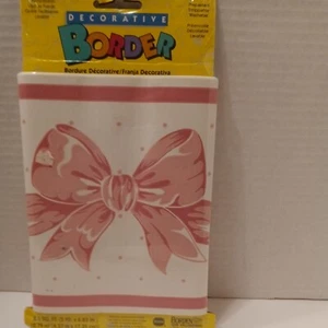 BEAUTIFUL BOWS RIBBONS WALLPAPER BORDER 5 YARDS **NEW IN PACKAGE** Vintage  - Picture 1 of 5