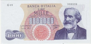 banconote italiane Repubblica L. 1000 Verdi D. 5/7/1963 - Foto 1 di 2