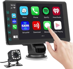 7" Wireless Autoradio with Carplay & 1080P Reverse Camera,Portable Touch Screen - Foto 1 di 5