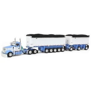 Kenworth W900L 1/64 glicine/bianco con rimorchi scarico estremità 31 piedi e 20 piedi 60-1633 DCP - Foto 1 di 6