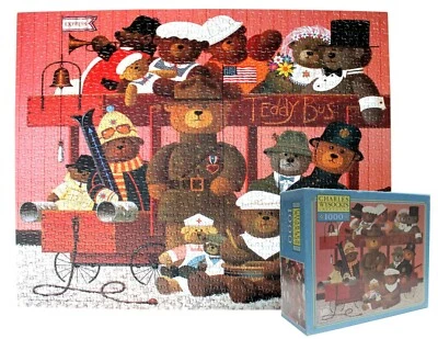 Rompecabezas Charles Wysocki's Teddy Express 1000 piezas Americana COMPLETO Foto 1 de 4