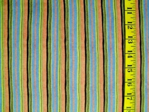 CALICO STRIPES MULTI COLORS 100% COTTON FABRIC 30X43 INCHES - Picture 1 of 1