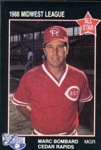 1988 Grand Slam Card Cedar Rapids Reds MARC BOMBARD RC REDS
