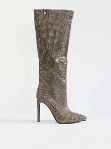 Scarpe da donna scarpa stivali alti Laura Biagiotti con tacco alto strass - Imagen 1 de 3