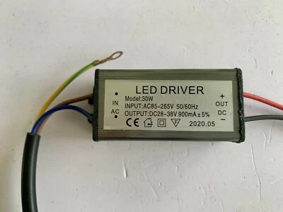 30W LED Driver Transformer Power Supply Waterproof  AC 85V~265V DC 28~38V 900mA - Image 1 of 3