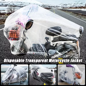 Motorcycle Clear Plastic Temporary Universal Disposable Cover Rain Dust Large - Bild 1 von 13