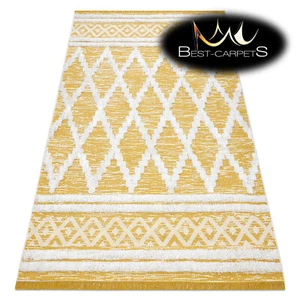 Increíble ALFOMBRA DE SISAL MODERNA 'MAROC' diamantes estructurales AMARILLO/CREMA reciclado - Imagen 1 de 11