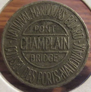1962 Pont Champlain Bridge Verdun, Quebec, token de peaje de tránsito de Canadá - Imagen 1 de 2
