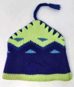 Vintage Obermeyer Sport Ski Hat Ladies Style Steady Neon Green Blue Retro 80's - Picture 1 of 13