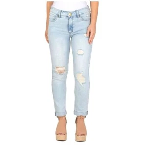 Seven 7 Weekend Slim Fit Womens 5 Points Distressed Straight Leg Jeans Size 14 - Picture 1 of 5