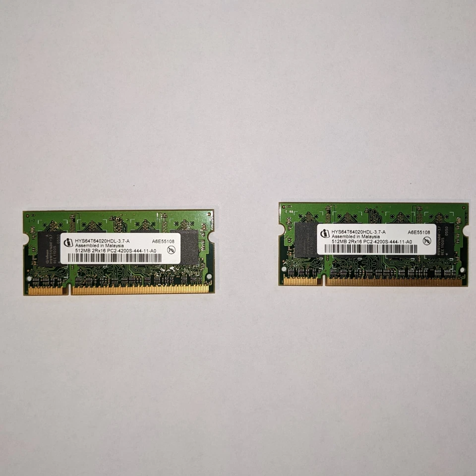 RAM HYS64 512MB x 2 (1GB Tot.) - PC2 4200S - SODIMM 200 pin - Immagine 1 di 1