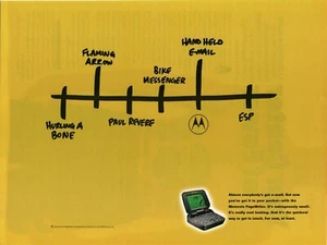 1999 PRINT AD - MOTOROLA PAGE WRITER AD - SCHNELLSTER WEG ZUR KONTAKTAUFNAHME ..NUR ANZEIGE - Bild 1 von 1