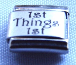 Alcoholics Anonymous AA NA 1st Things 1st Italian Charm Stainless Steel - Picture 1 of 1