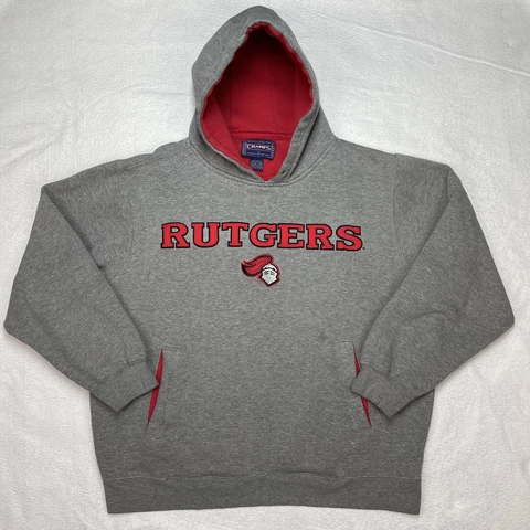 Rutgers Sweatshirt Mens Large Gray Hoodie Pullover Scarlet Knights NCAA Cover