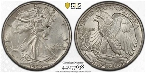 1934-S 50C PCGS AU58 CAC Walking Liberty Silver Half Dollar 44077638 - Picture 1 of 2
