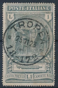 1923 - ITALIA CAMICIE NERE LIRE 1 ANNULLO ORIGINALE - FIRMATO - 956 - Foto 1 di 2