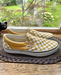Vans “OFF THE WALL” Slip On Checkerboard Skate Shoes Golden Yellow Sneakers - Picture 1 of 14