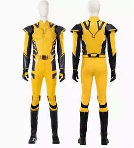 Wolverine Costume Tuta Deadpool 3 Tuta Halloween Uomo Outfit Set Completo Cosplay - Foto 1 di 19