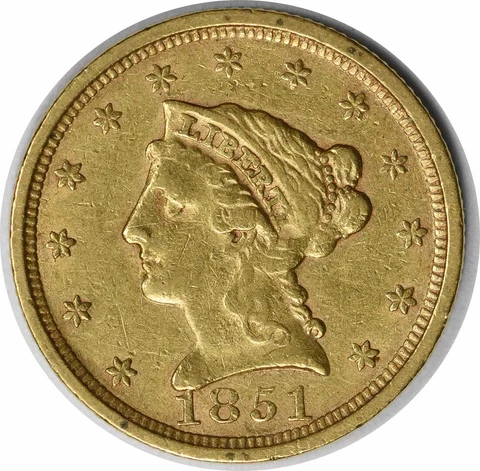 1851 $2.50 Gold Liberty Head EF Uncertified #112 Cover