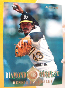1995 Fleer Update DENNIS ECKERSLEY Diamond Tribute #5 - Oakland A's HOF